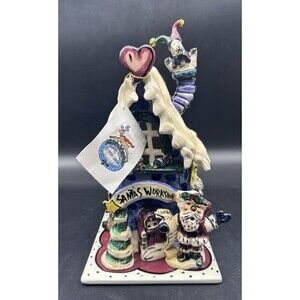Blue Sky SANTAS WORKSHOP W/ Under Plate Tea Light Holder Heather Goldminc NEW